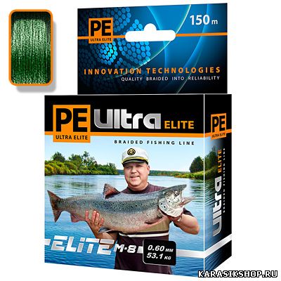 Леска плетёная PE Ultra Elite M-8 0,60mm/ 53,10кг/ 150m Л01-00384 Леска плетёная PE Ultra Elite M-8 0,60mm/ 53,10кг/ 150m Л01-00384